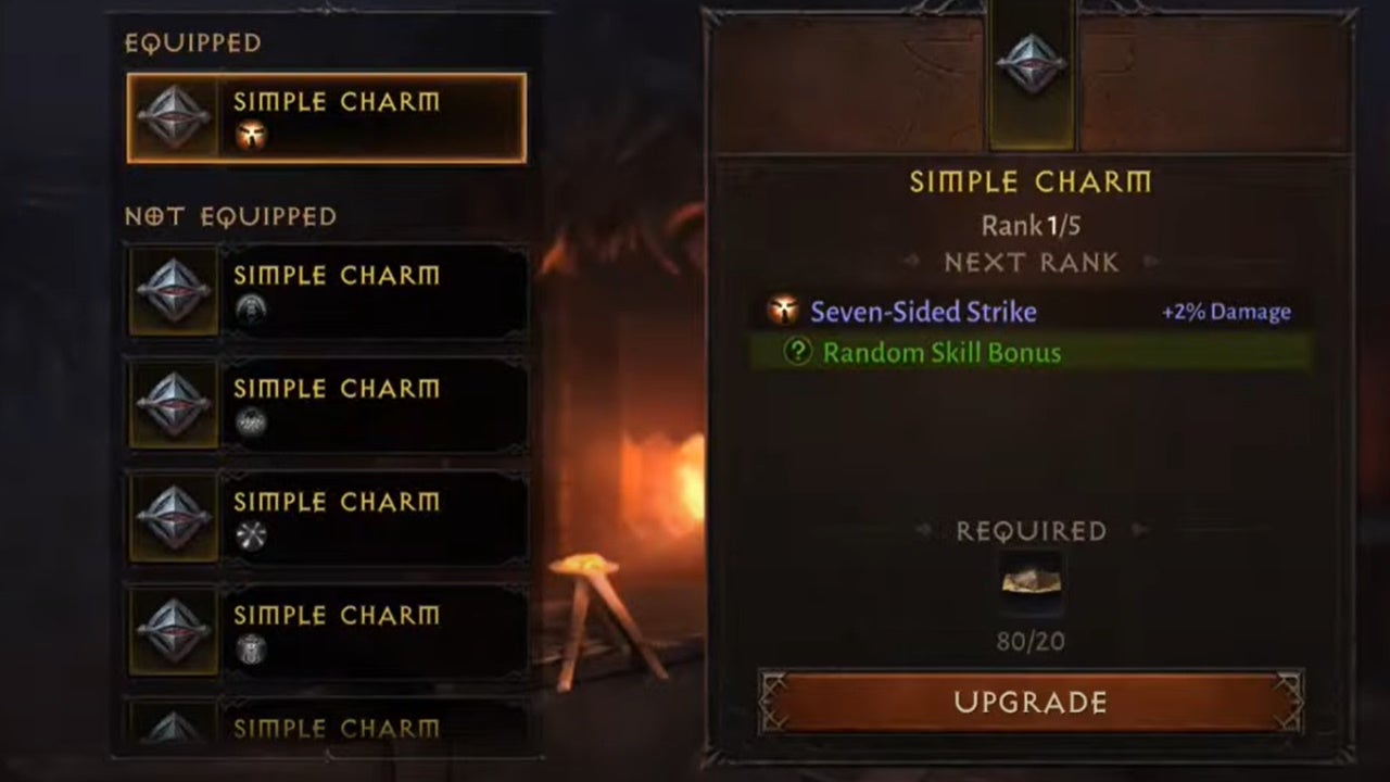 How to get Diablo Immortal Charms, how to use and upgrade Charms and